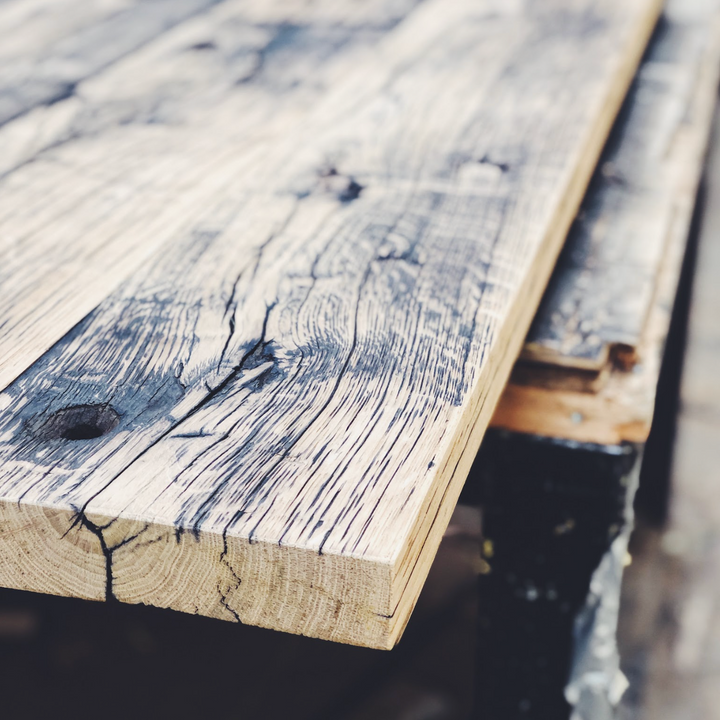 Eiken wagonplanken geschaafd