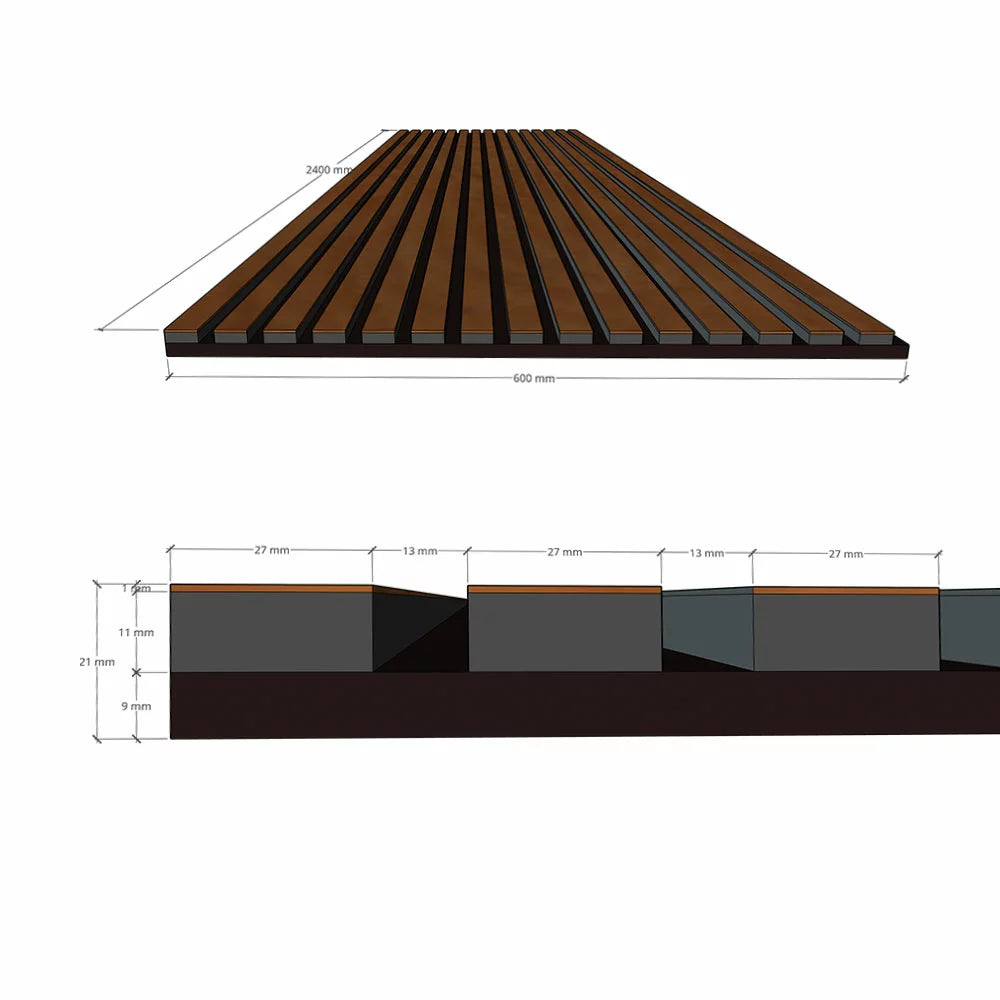 Akoestische wandpanelen beton 240cm