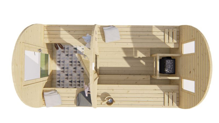 POD sauna 400cm - vuren