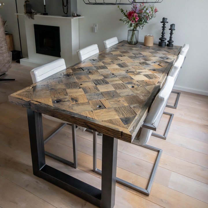 Wagondelen blokjes tafel