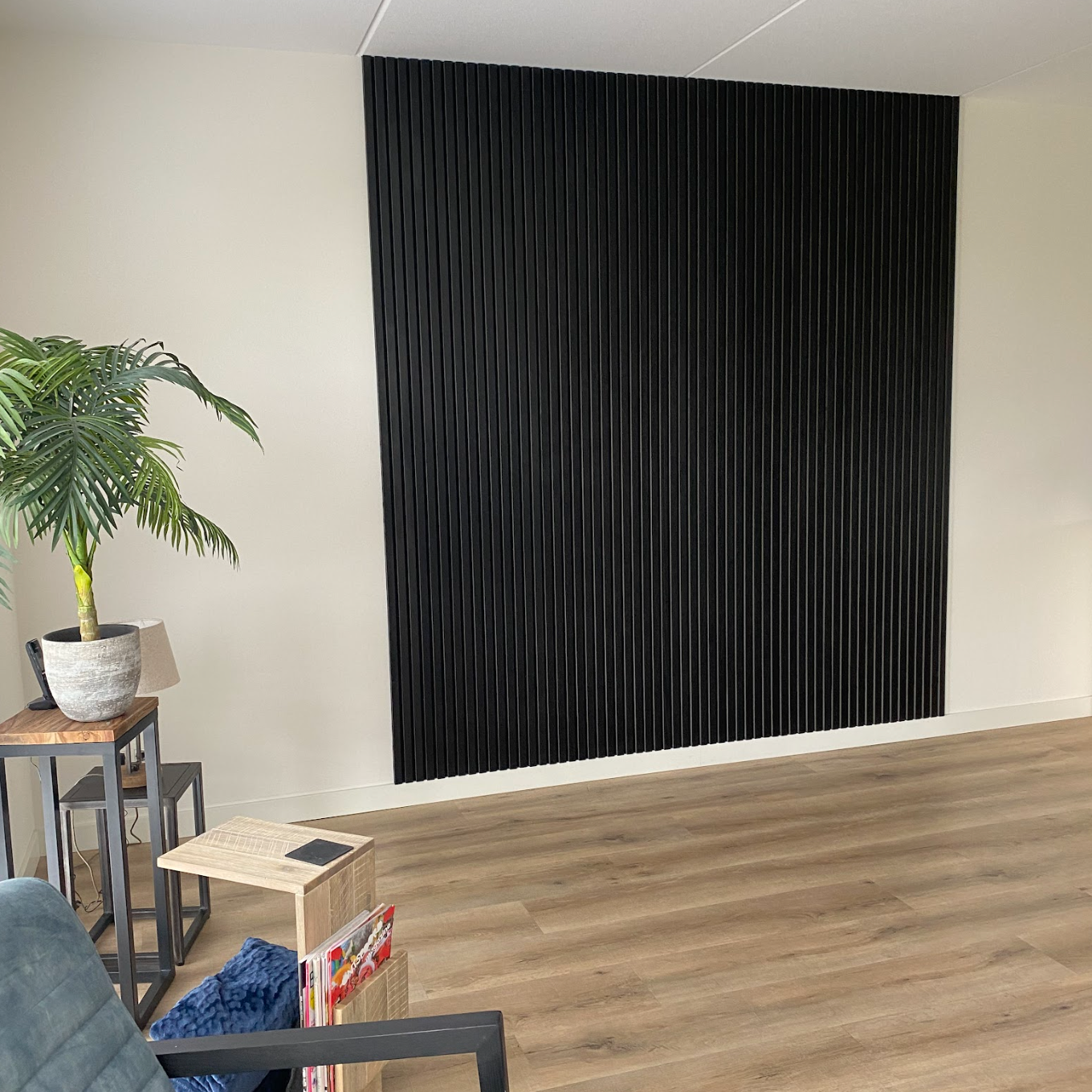 Akoestische wandpanelen zwart eiken 300cm