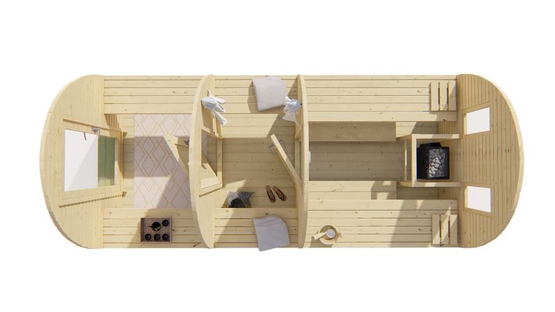 POD sauna 480cm - vuren